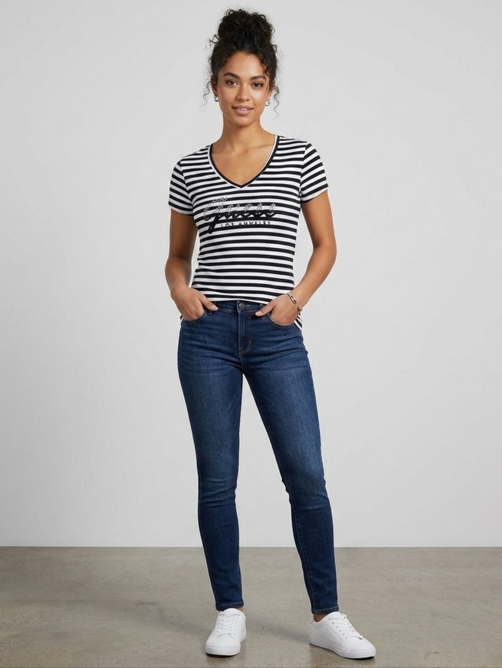 Guess Monochrome Striped Tee